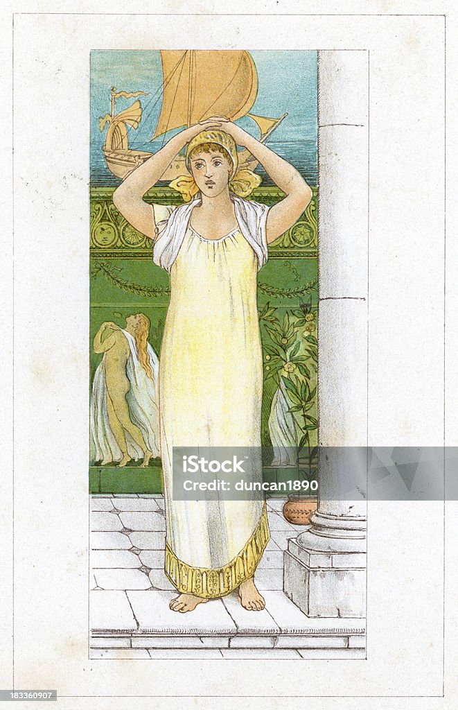 Dânae mãe de Perseu - Ilustração de Arte Nouveau royalty-free