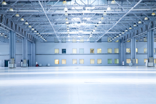 empty room of modern  storehouse with office rooms