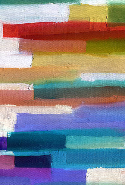 cuadro al óleo detalle - oil painting striped fine art painting abstract fotografías e imágenes de stock