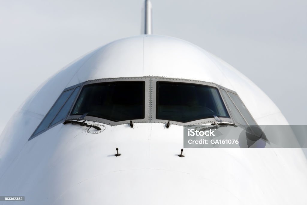 Front view of airplane cockpit Airplane Stock Photo