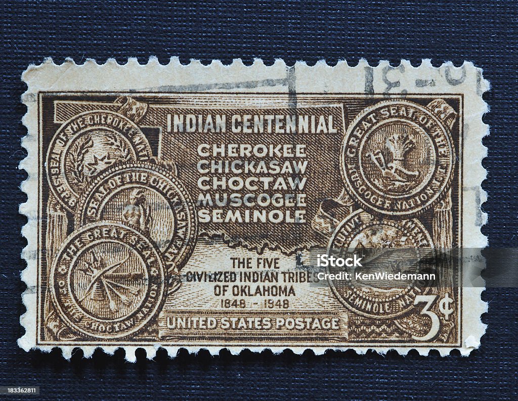 インドセンタニアル 1 セント切手 - オクラホマ州のロイヤリティフリーストックフォト