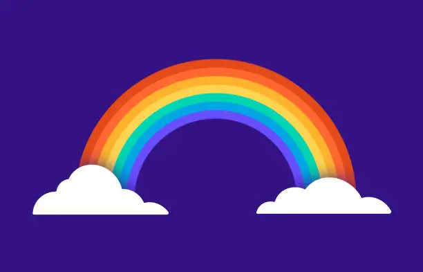 Vector illustration of Rainbow Cloud Design Element