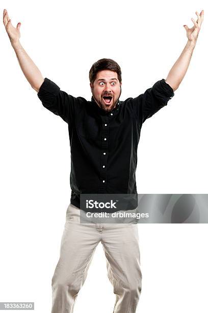 Mid Adult Male Portrait Stock Photo - Download Image Now - Arms Outstretched, Black Color, Men