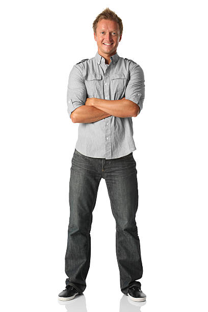 istock Isolated casual man arms folded 183363433