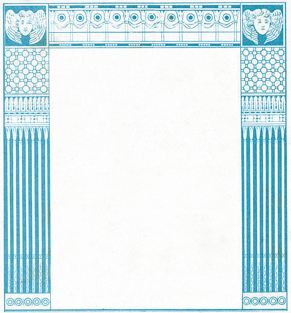 ozdobny neo klasycznym obramowanie ramki na zdjęcia - pattern blue textured effect backgrounds stock illustrations