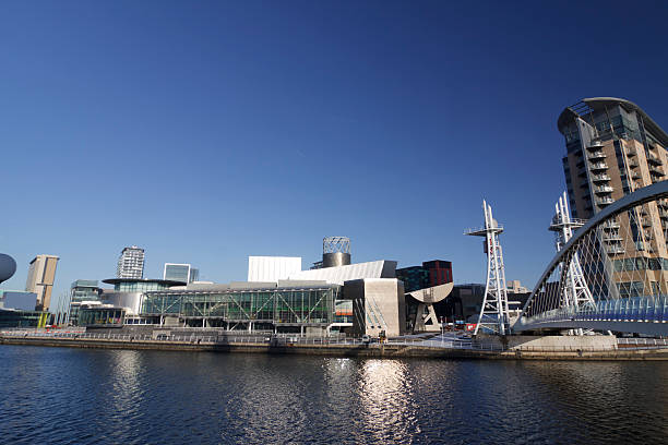 istock Millenium bridge at Salford Quays in Manchester, England 183363669