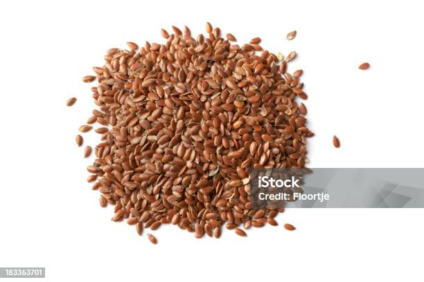 Ingredients Flax Seeds Stock Photo - Download Image Now - Flax Seed, Cut Out, Biofuel