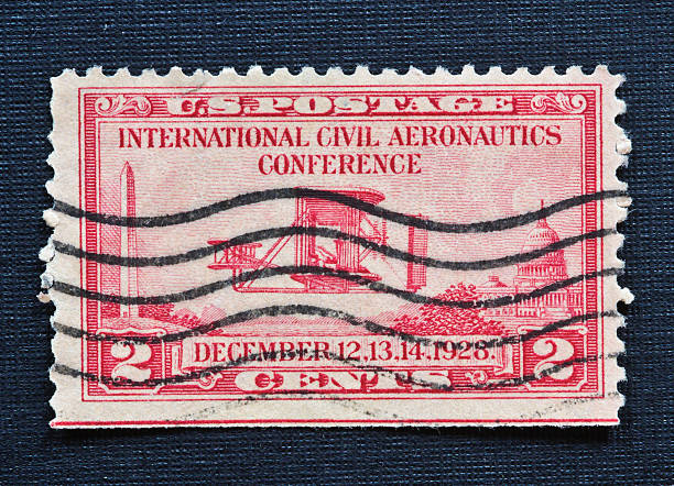 istock International Civil Aeronautics Conference 2 cent stamp 183363771