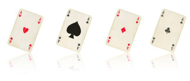 istock Old playing cards of aces 183363926