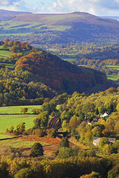 istock Autumn scene landscape with railtrack 183364018