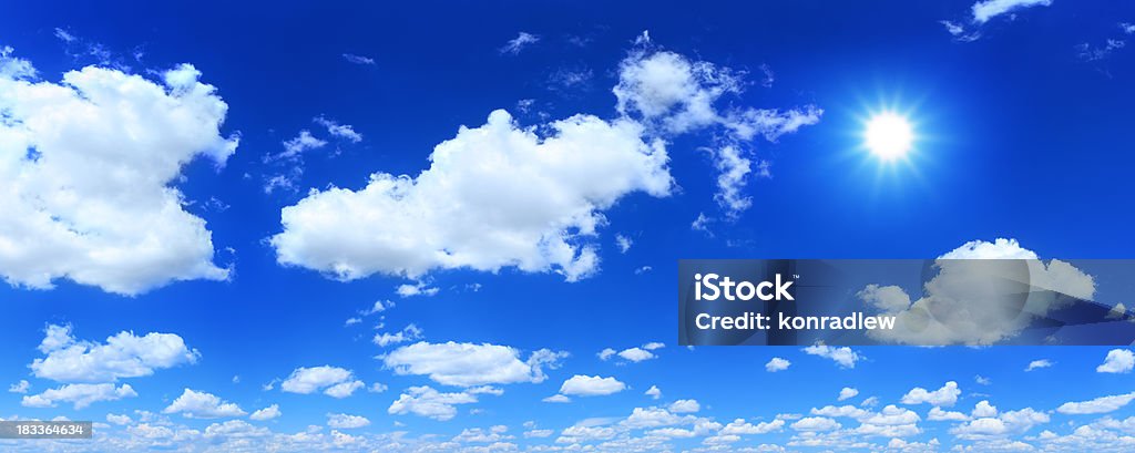 Céu azul e sol-panorama - Foto de stock de Céu - Fenômeno natural royalty-free