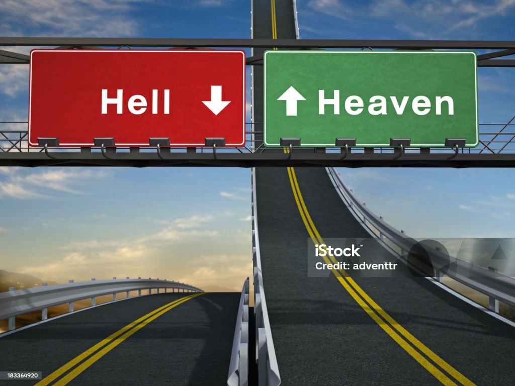 Heaven and Hell placas - Foto de stock de Céu - Vida Após a Morte royalty-free