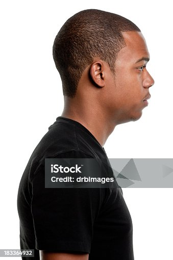 istock Side View Profile Portrait of Serious Young Man 183364932