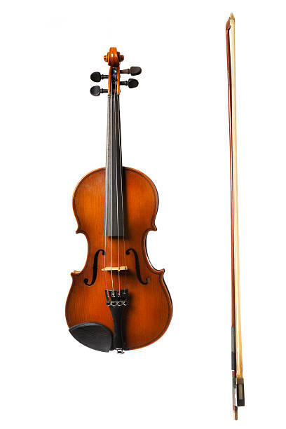 violín en blanco - arco equipo musical fotografías e imágenes de stock