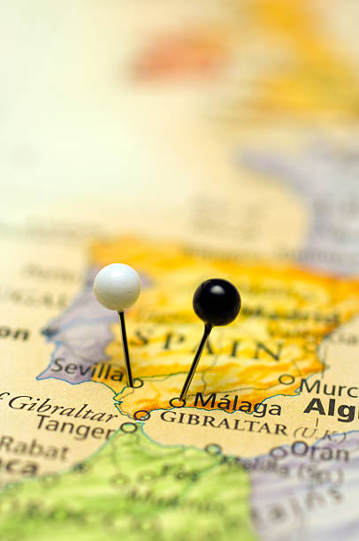 istock Macro Map Of Sevilla And Malaga Spain 183365186