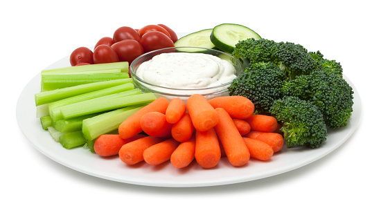 Vegetable plate with dip