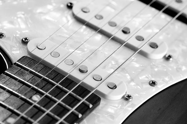 istock Electric guitar close-up, pick-up 183366315