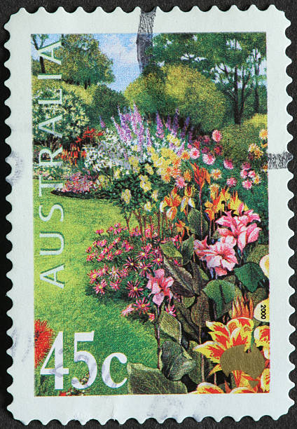 istock flower garden on an Australian stamp 183366353