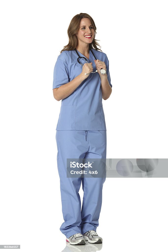 Female nurse with stethoscope Female nurse with stethoscopehttp://www.twodozendesign.info/i/1.png Female Nurse Stock Photo