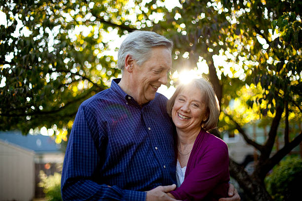 Older Couple Having a Great Night stock photo