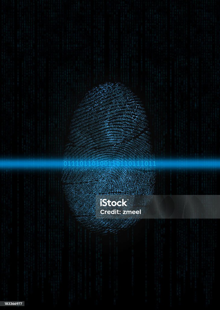 Biometria: Odcisk palca digitizing - Zbiór zdjęć royalty-free (Digitalizacja)