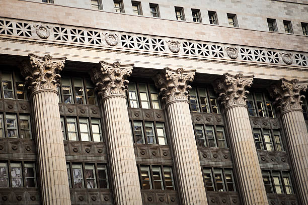 istock Chicago Building Pillars Architecture on City Hall 183367069