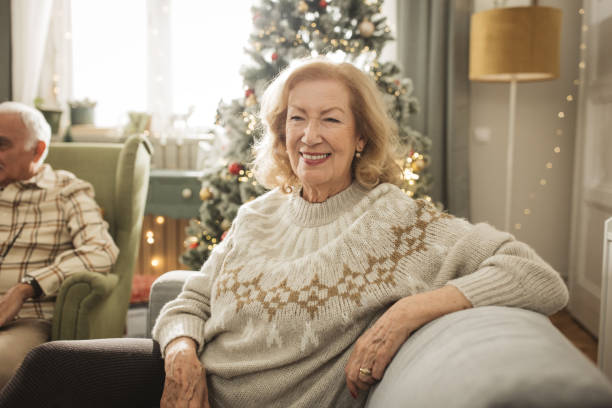 istock Christmas tea party at nursing home 1833671364