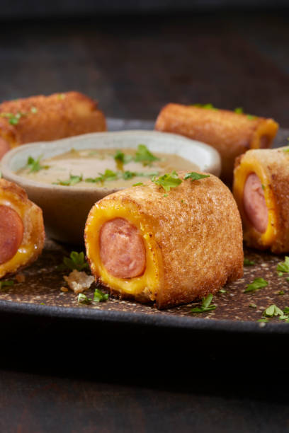 istock Crispy Air Fried Grilled Cheese Hotdog Rolls 1833673617