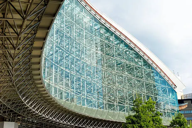 Modern architecture of the JR railway  station in Kanazawa,Japan.