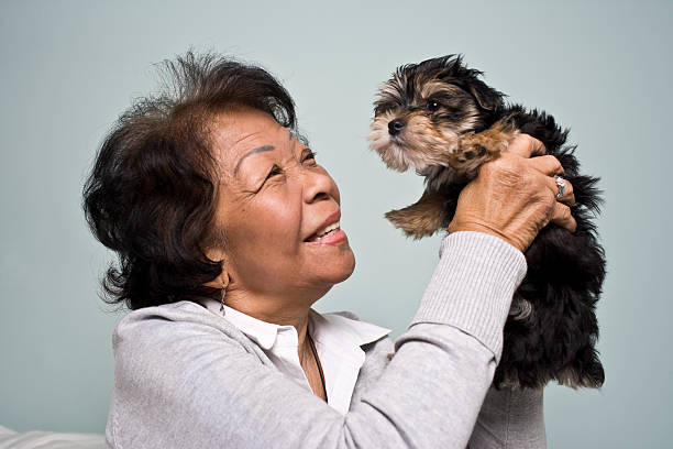 istock Elderly Senior with a Puppy 183367792