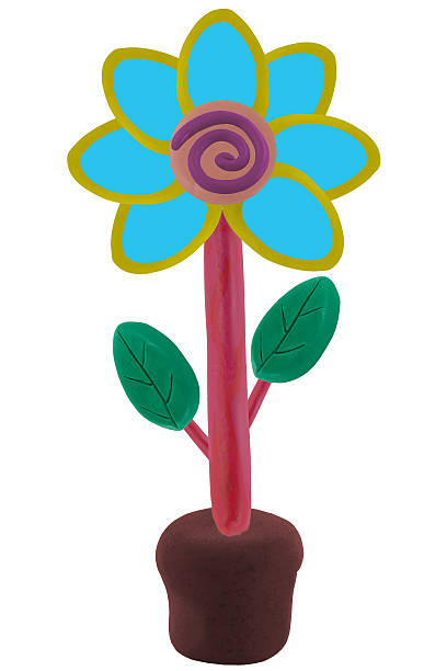 istock Flower made from clay in pot 183370240