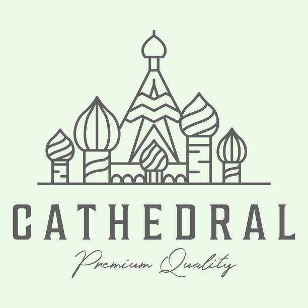 cathedral building minimalist line art icon illustration design from moscow russia cathedral building minimalist line art icon illustration design from moscow russia louisville city icons stock illustrations