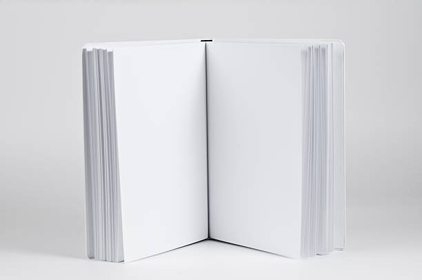 blank pages in a white book stock photo