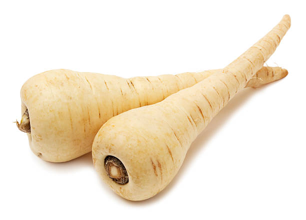 parsnip isolated - yaban havucu stok fotoğraflar ve resimler