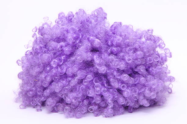purple wig on white background XXXL
