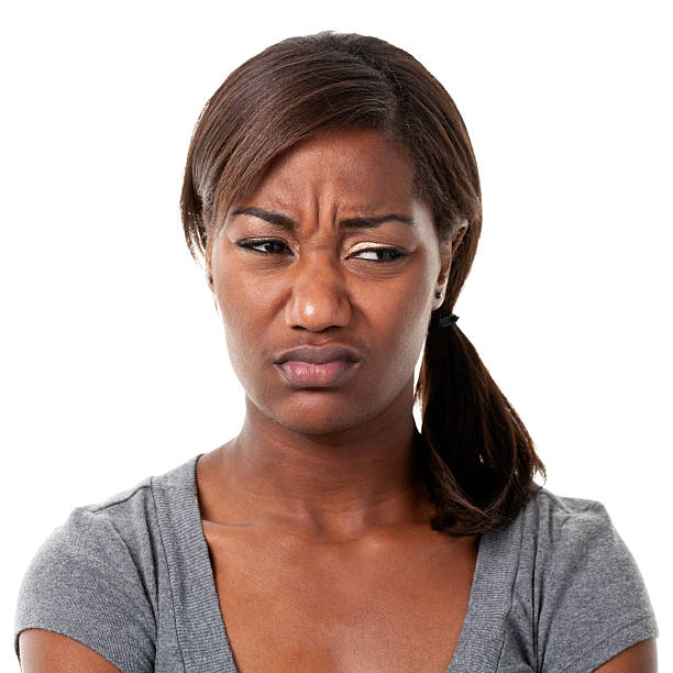 若い女性のポートレート - disgust women african ethnicity human face ストックフォトと画像