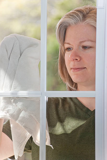 istock Woman Cleaning Window Closeup 183371726