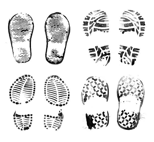 istock Baby shoe print set 183371898