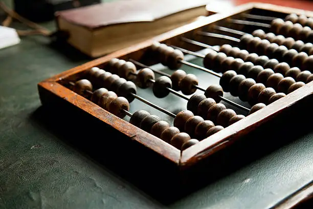 Photo of An abacus laying on a green table