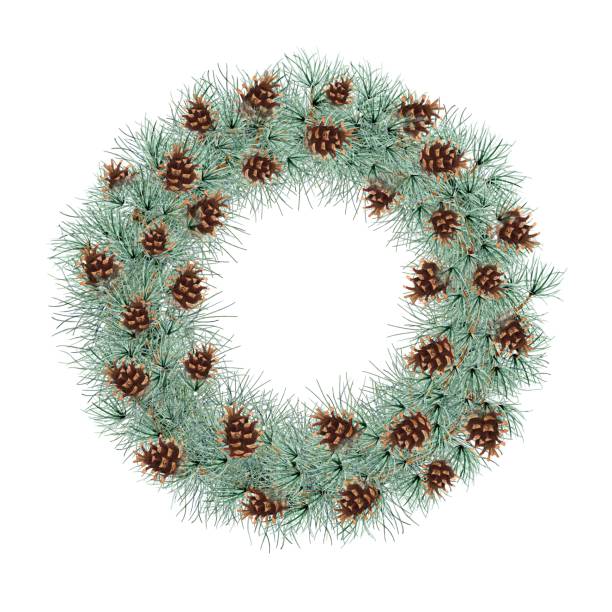 istock Christmas wreath isolated on white background. Clipart. Watercolor hand drawn art illustration. For cards, handmade textiles, prints, menus, poster 1833726681