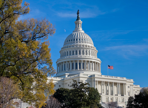 The US Capitol dome on an autumn afternoon.