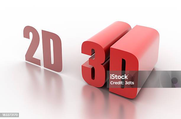 2d And 3d Concept Illustrated Stock Photo - Download Image Now - Letter D, Three Dimensional, Color Image