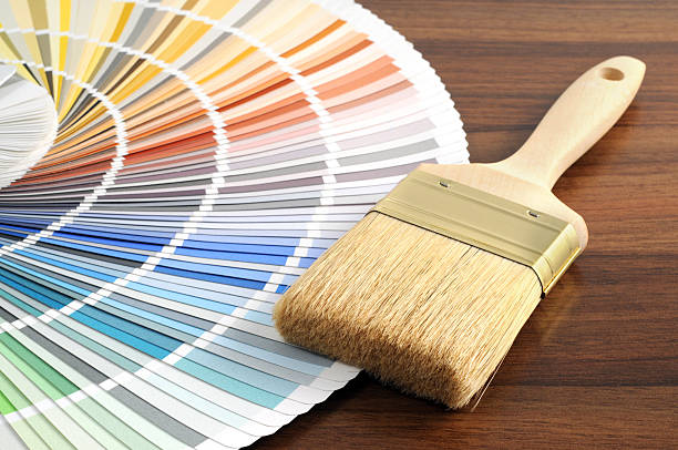 istock Color Swatch for home improvement with paintbrush 183373859