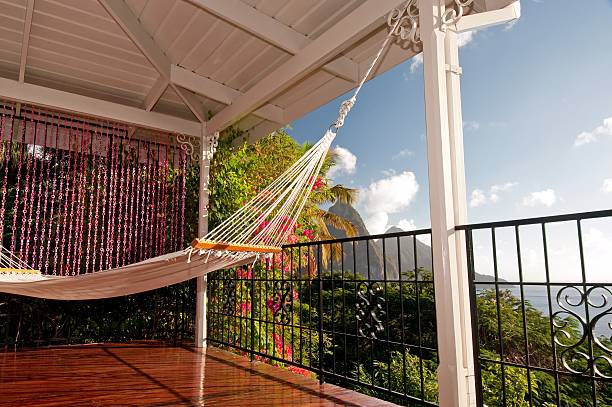 istock Relax in paradise on perfect hammock 183373997