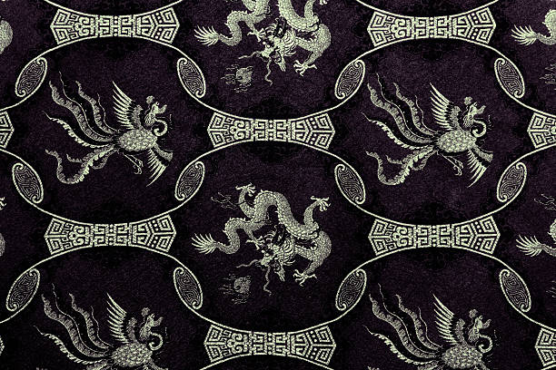 motif dragon - asian culture dragon textile symbol photos et images de collection