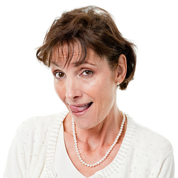 Portrait of a mature woman on a white background. http://s3.amazonaws.com/drbimages/m/wanlei.jpg