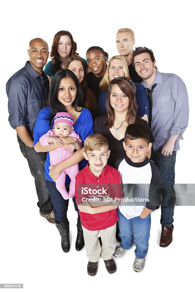 Grande grupo de pessoas, corpo inteiro, isolado a branco - Royalty-free Adolescente Foto de stock