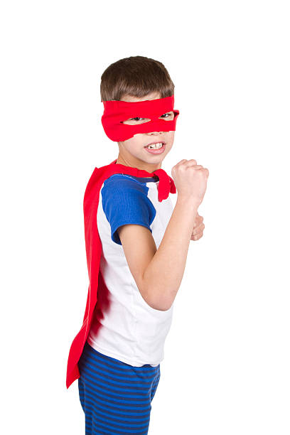 chico súper héroe - macho little boys flexing muscles human muscle fotografías e imágenes de stock