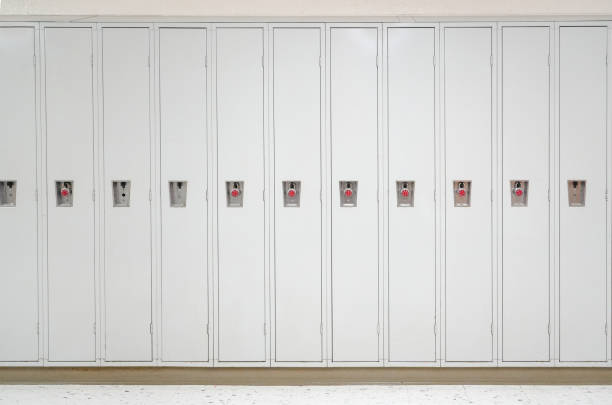 istock close up on white locks in the school 1833769024