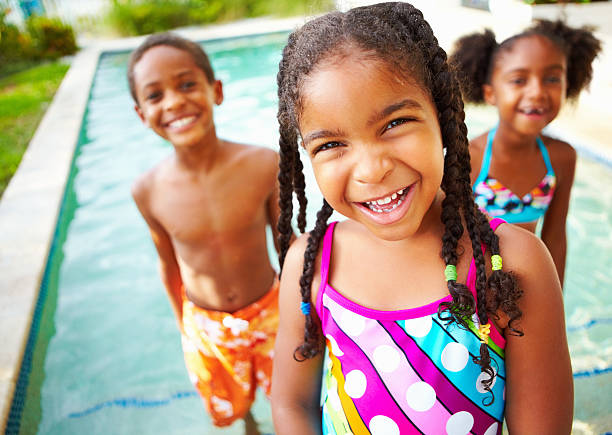 istock Picture of three siblings enjoying a pool 183377317